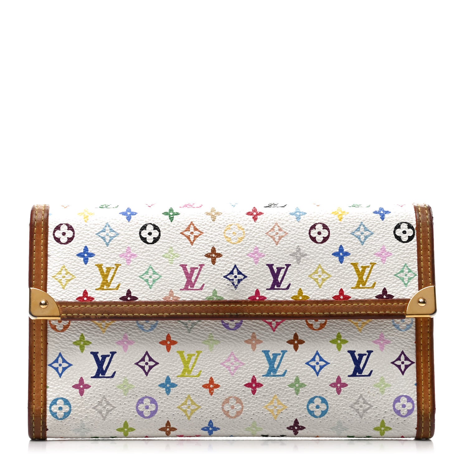 Louis Vuitton Monogram Multicolor Porte Tresor International Wallet White 1 of 8