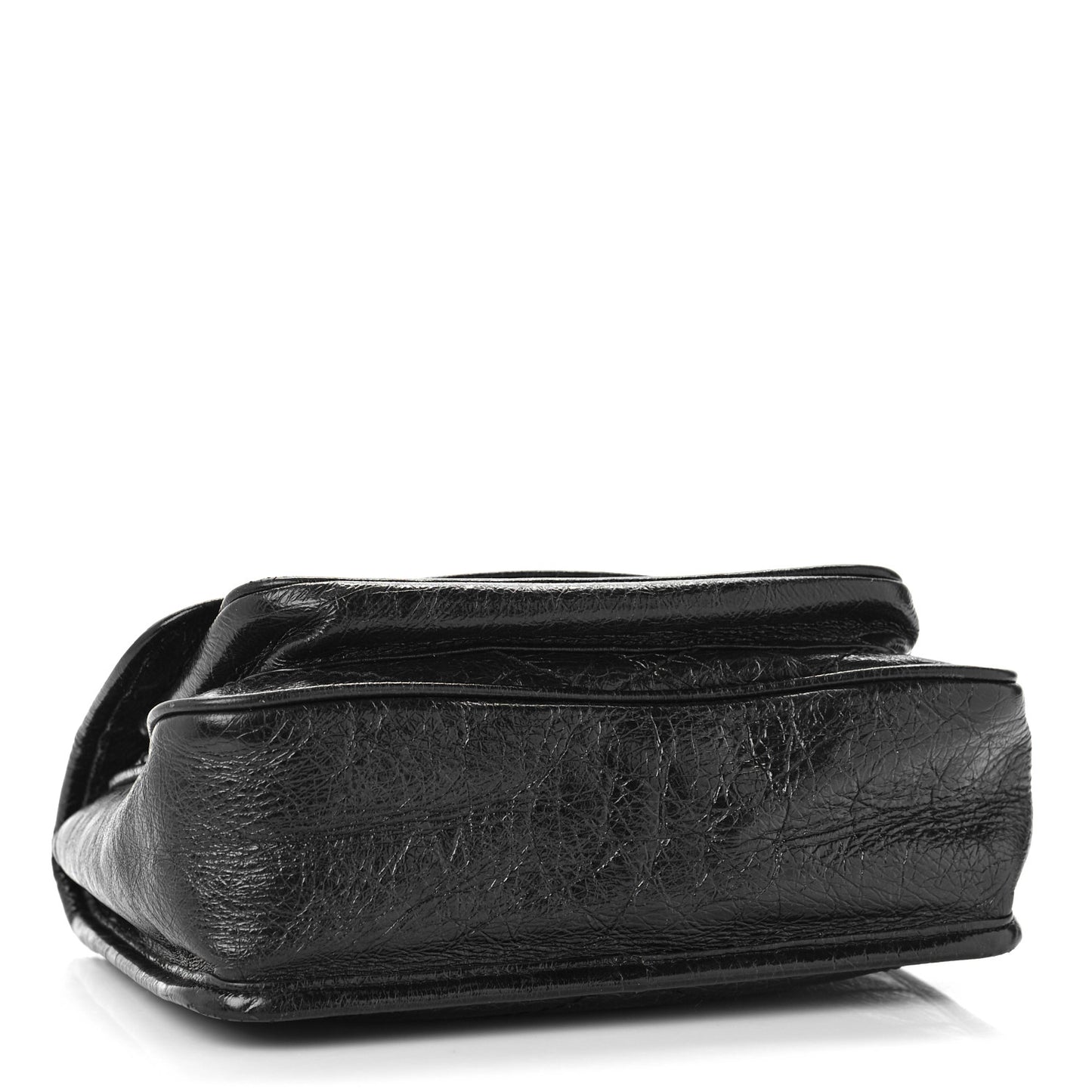 Crinkled Calfskin Matelasse Monogram Baby Niki Chain Satchel Black