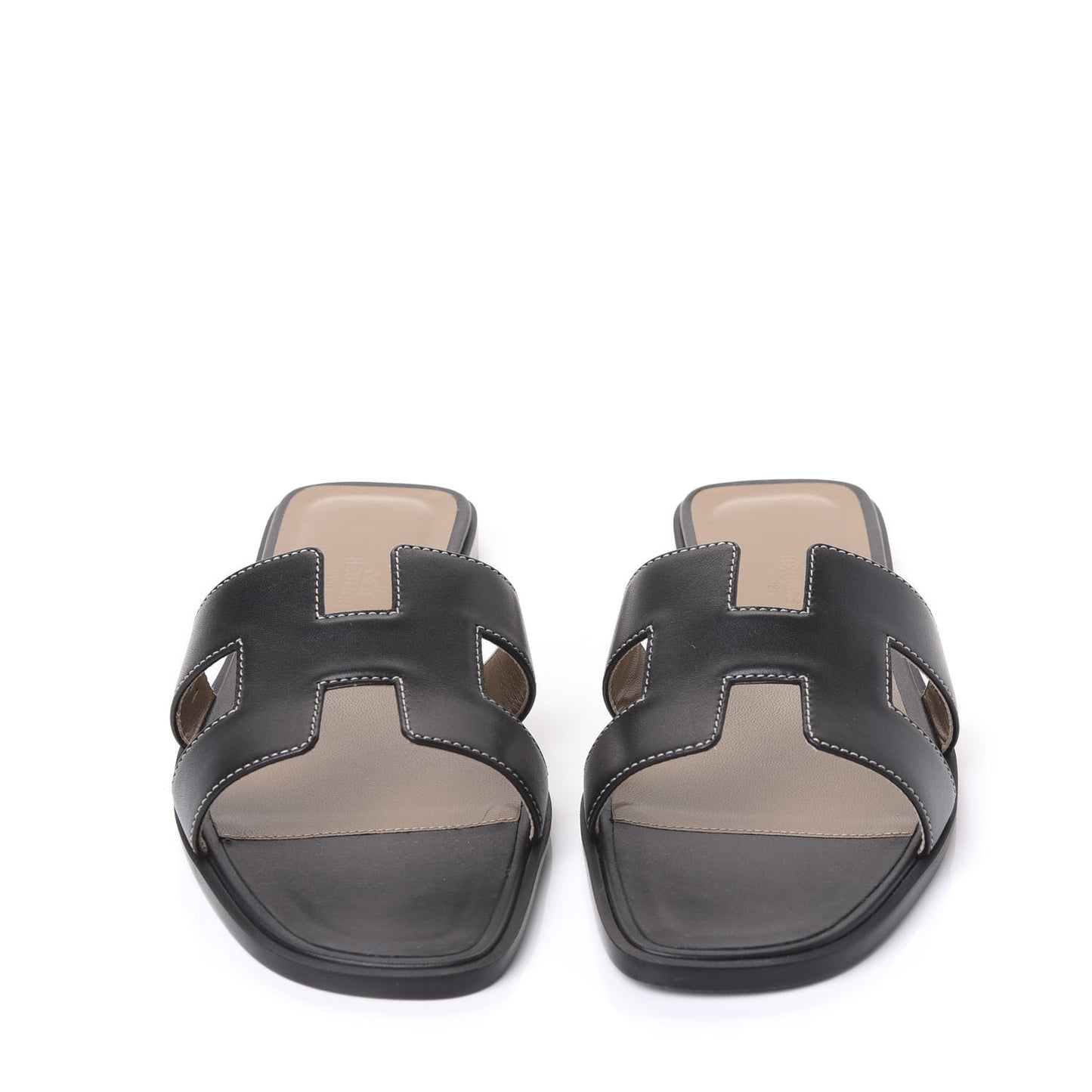 Box Calfskin Oran Sandals 38.5 Black