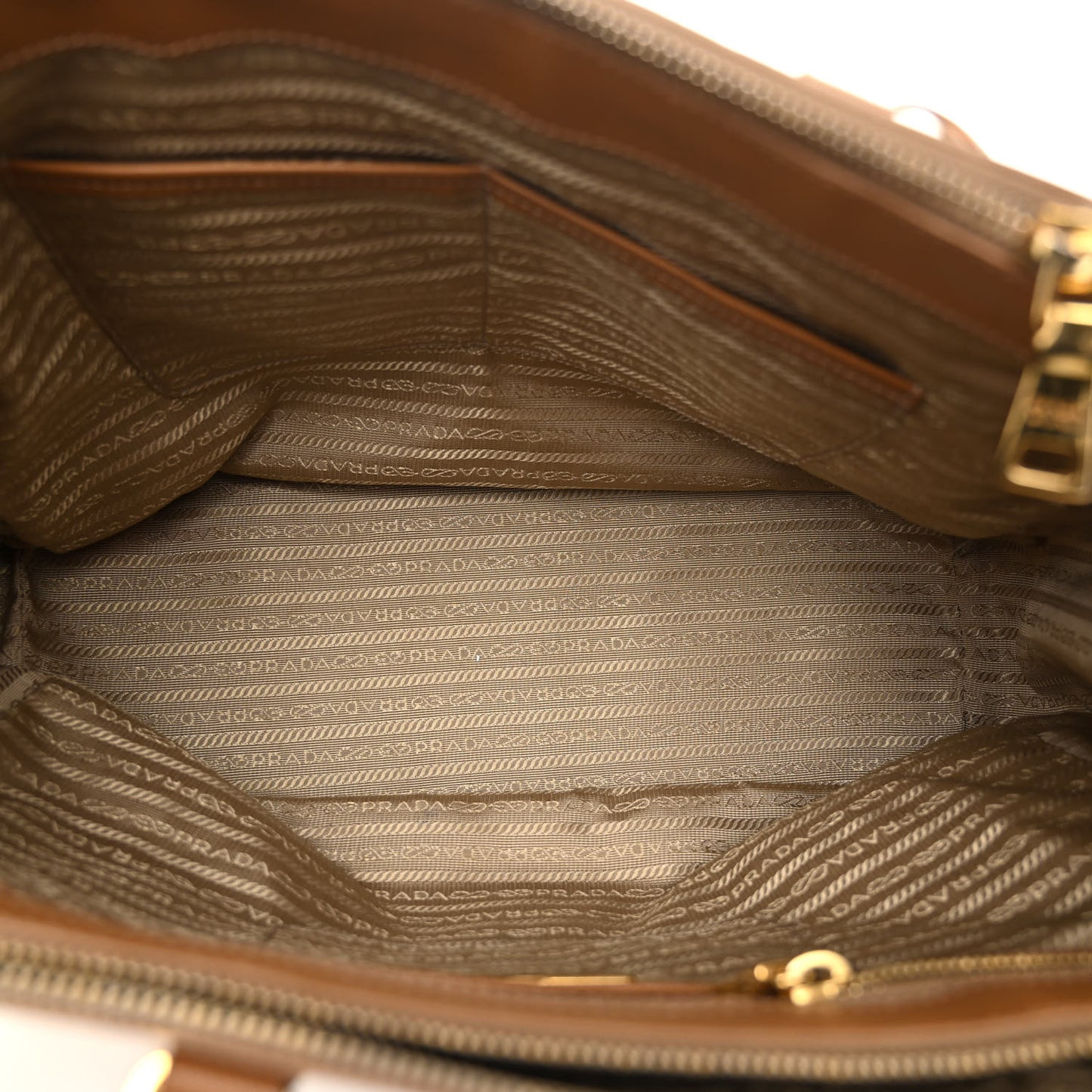 Saffiano Large Galleria Double Zip Tote Caramel