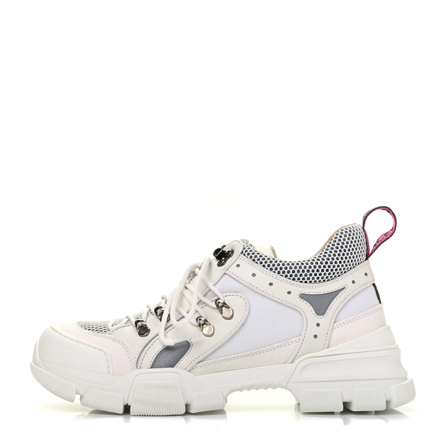 X SEGA Mesh Calfskin Suede Womens Flashtrek Sneakers 41 Great White