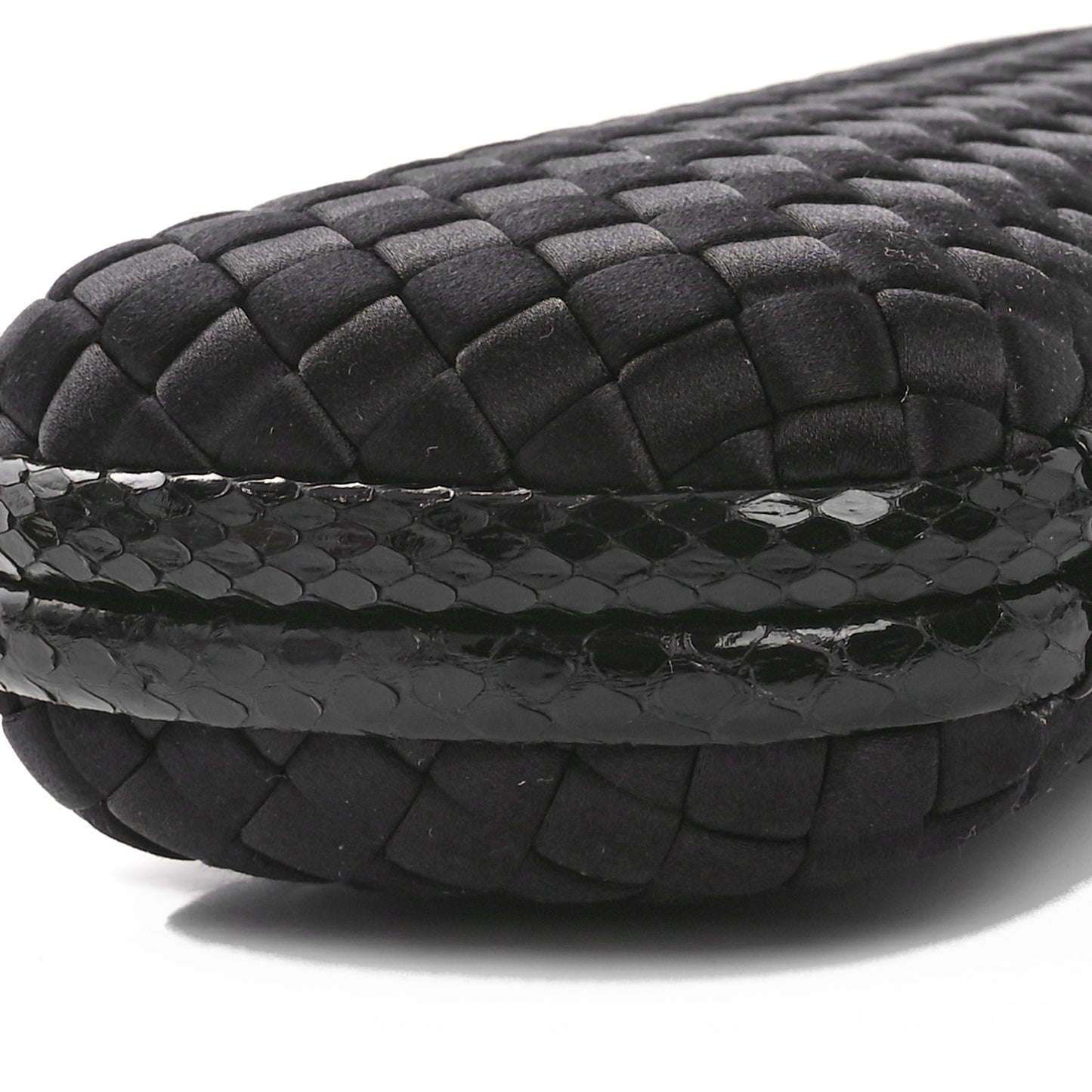 Satin Ayers Intreccio Impero Stretch Knot Clutch Black