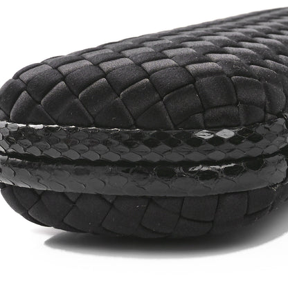 Bottega Veneta Satin Ayers Intreccio Impero Stretch Knot Clutch Black 8 of 9