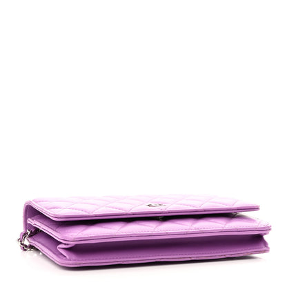 Chanel Lambskin Quilted Wallet On Chain WOC Purple 4 of 12