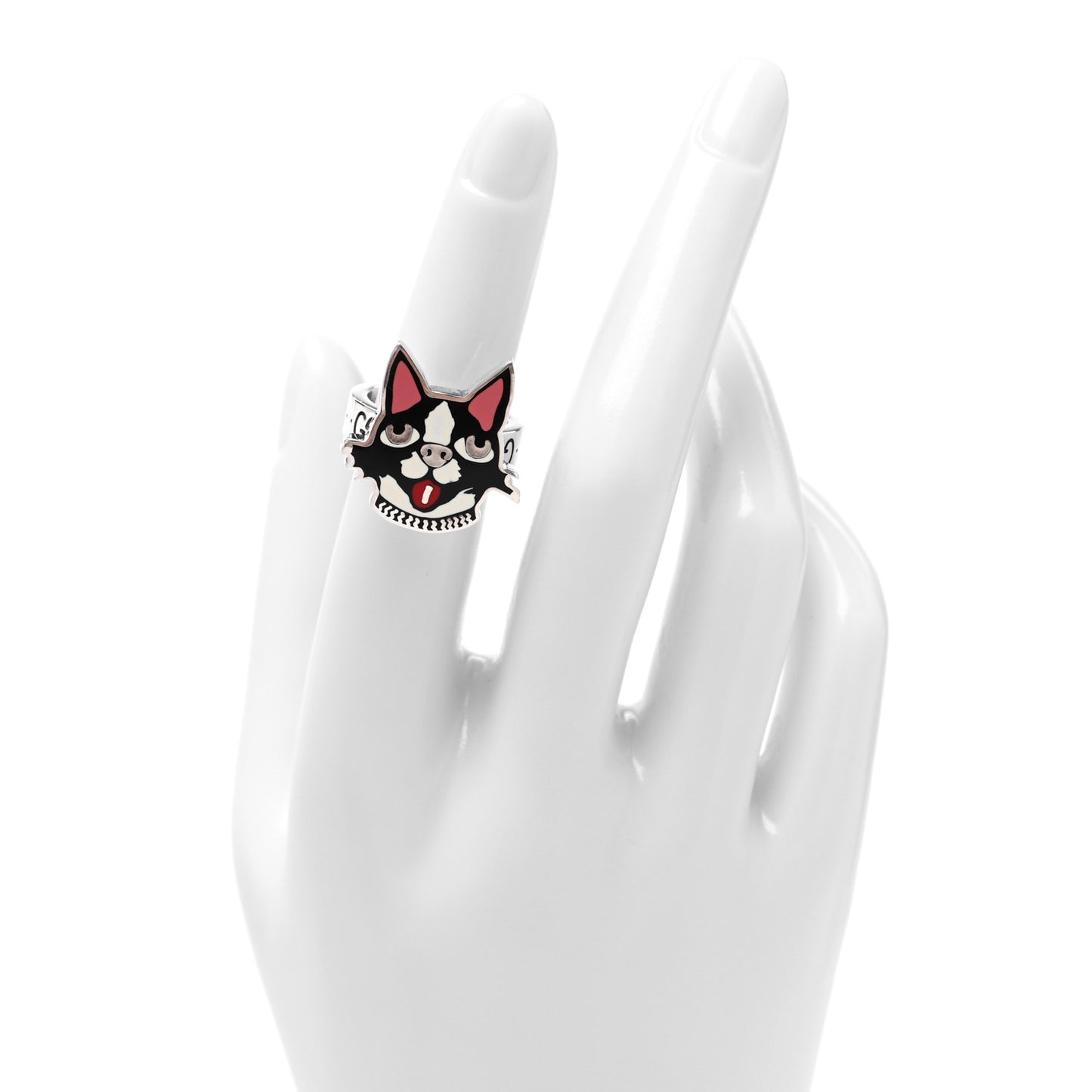 Sterling Silver Enamel Bosco Ring 50 5.25