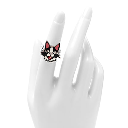 Gucci Sterling Silver Enamel Bosco Ring 50 5.25 2 of 4