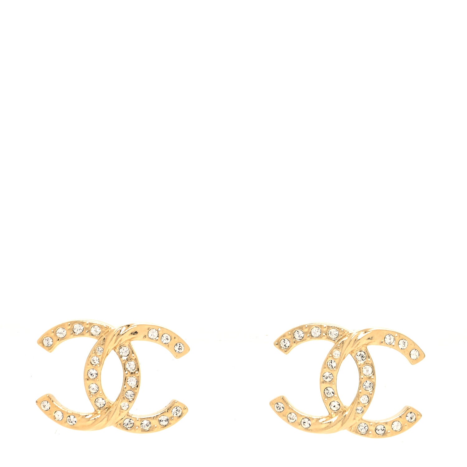 Chanel Crystal Twist CC Earrings Gold 1 of 4