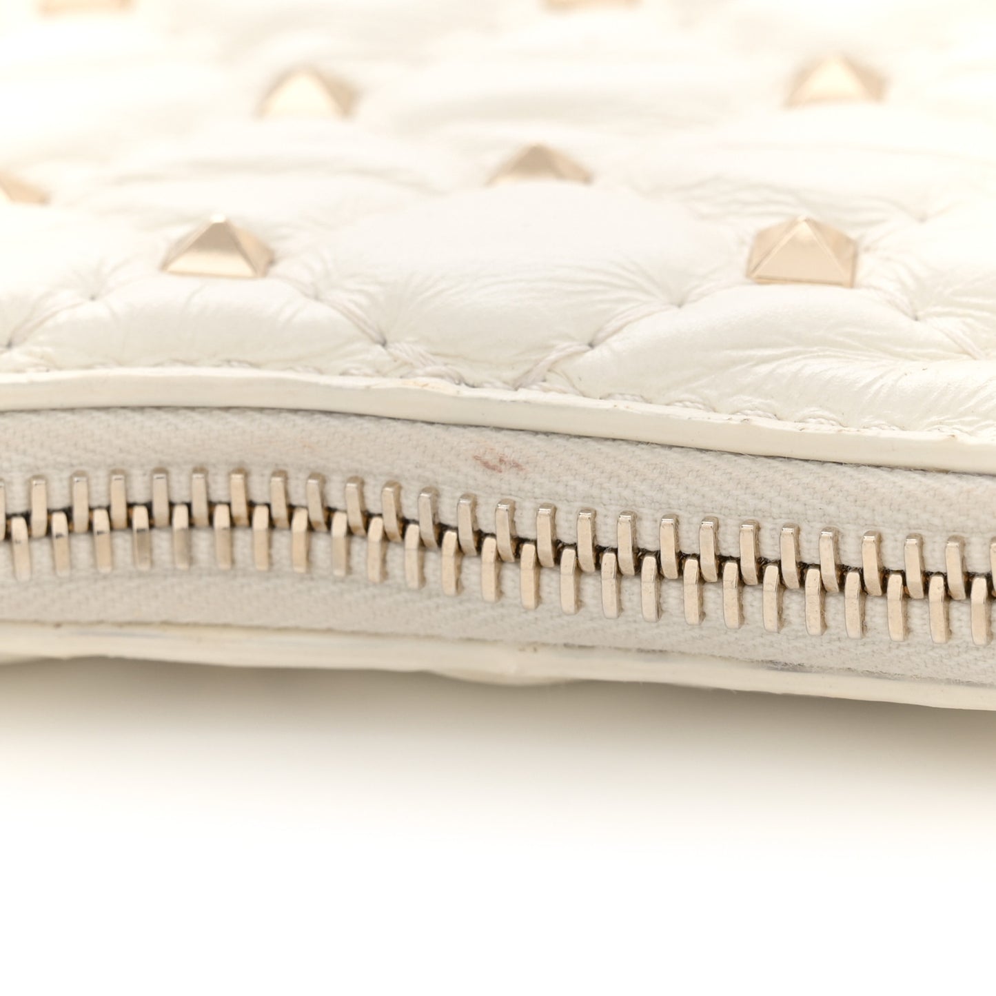 Nappa Small Rockstud Spike Hobo Ivory