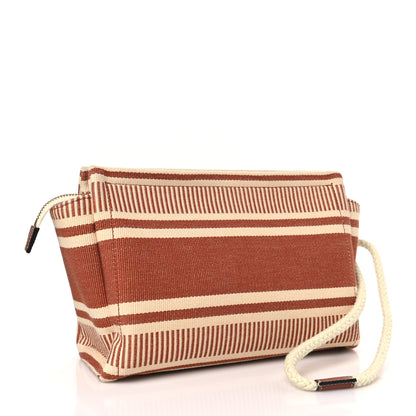 Celine Textile Striped Logo Thais Pouch Sienna 4 of 9
