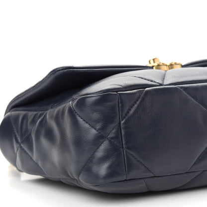Chanel Lambskin Quilted Medium Chanel 19 Flap Navy Blue 8 of 9