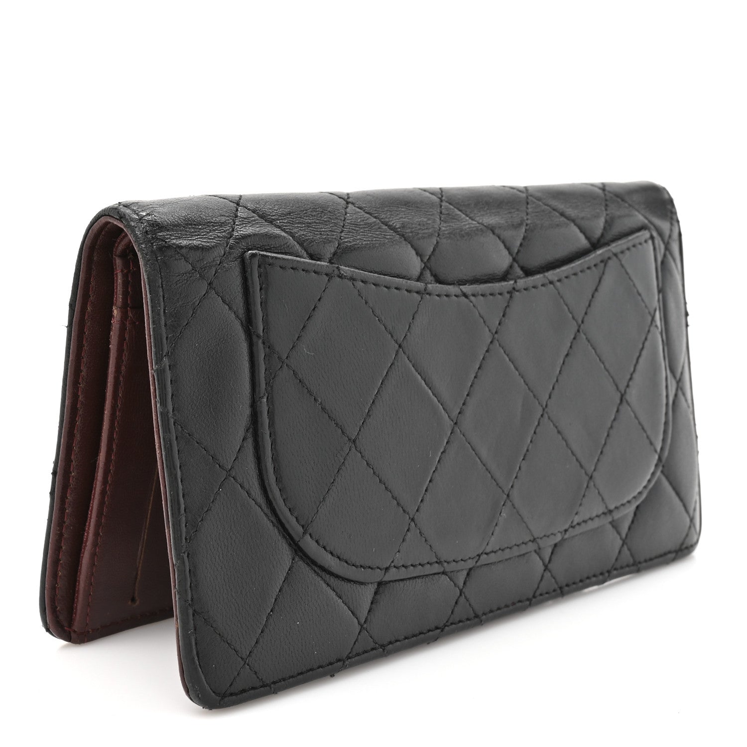 Chanel Lambskin Quilted Yen Wallet Black 3 of 14