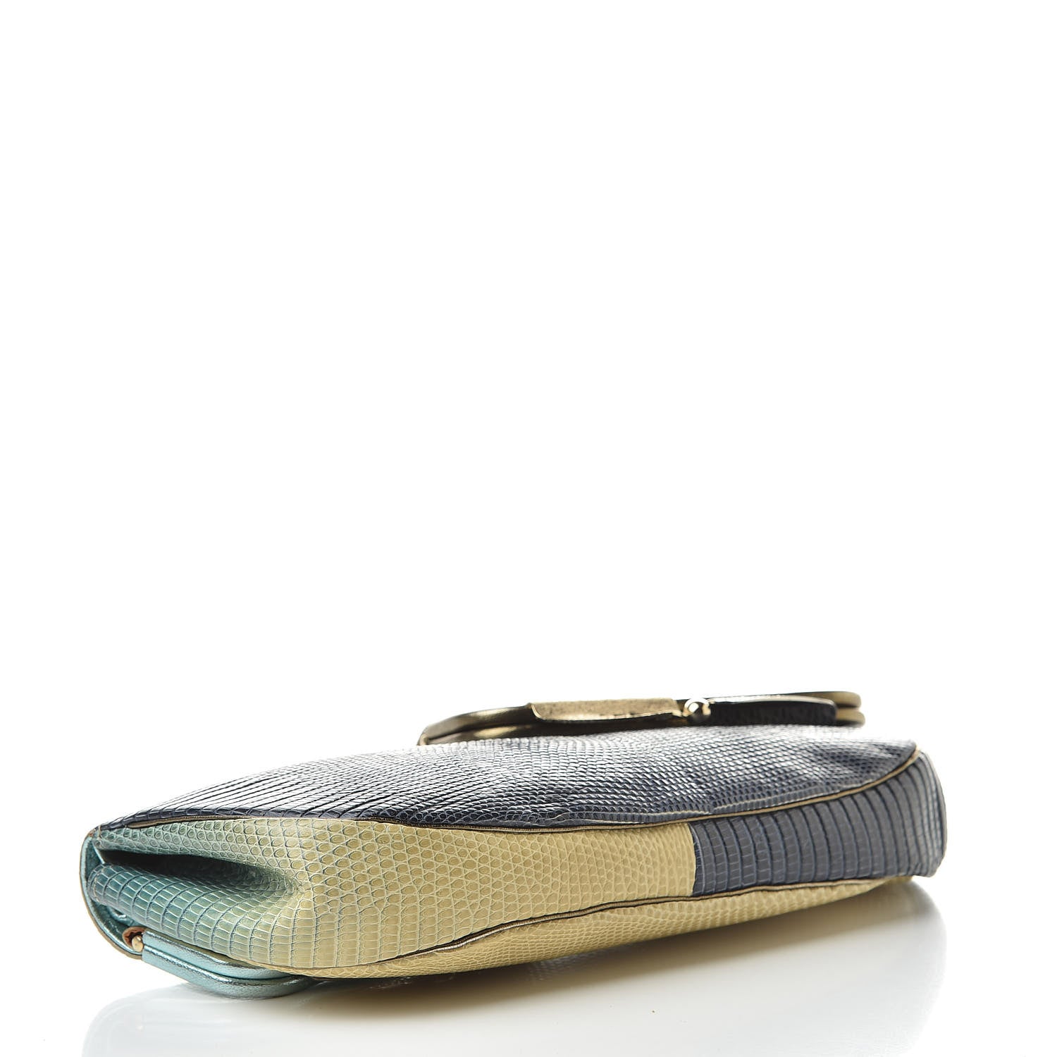 Fendi Lizard Ombre Origami Borderline Clutch Green 4 of 10