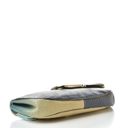 Fendi Lizard Ombre Origami Borderline Clutch Green 4 of 10