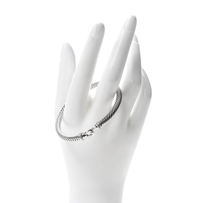 David Yurman Sterling Silver Diamond 5mm Cable Buckle Bracelet 2 of 4