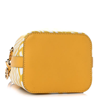 Fendi X SARAH COLEMAN Glazed Canvas Vitello King F is Fendi FF Vertigo Mini Mon Tresor Bucket Bag Mimosa White 3 of 8