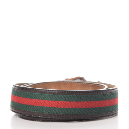 Gucci Calfskin Web Interlocking G Belt 95 38 Dark Brown 3 of 10