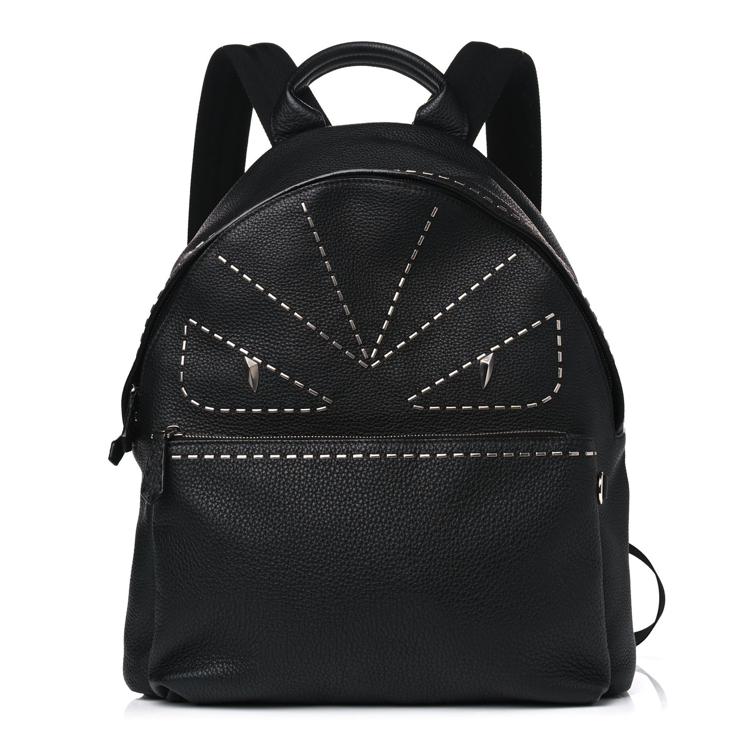 Cuoio Romano Selleria Monster Eyes Metal Stitch Backpack Black