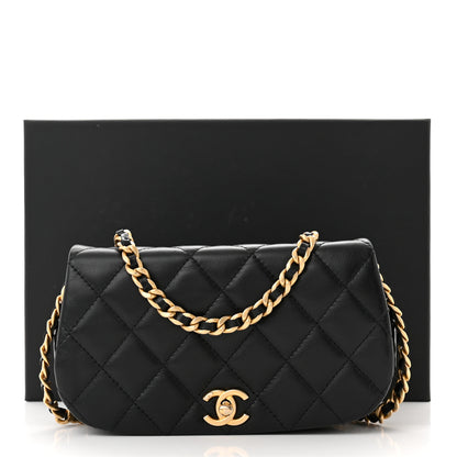 Chanel Calfskin Quilted Coco Mail Clutch With Chain Black 12 of 12