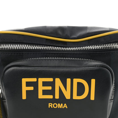 Fendi Recycled Nylon Vitello Grace Light Pequin Logo Pocket Belt Bag Black Sunflower 8 of 12