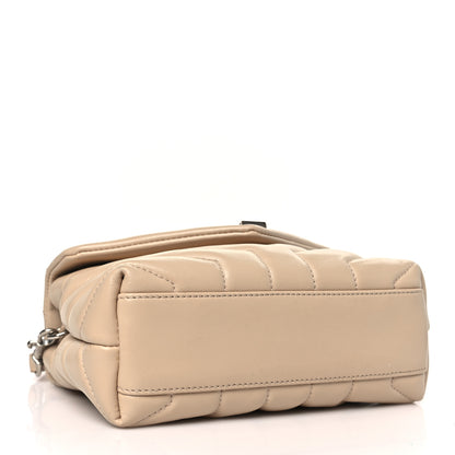 Saint Laurent Calfskin Y Quilted Monogram Toy Loulou Crossbody Bag Dark Beige 4 of 8