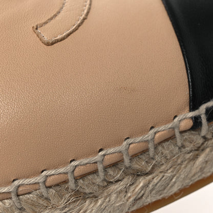 Chanel Lambskin CC Espadrilles 40 Beige Black 12 of 13