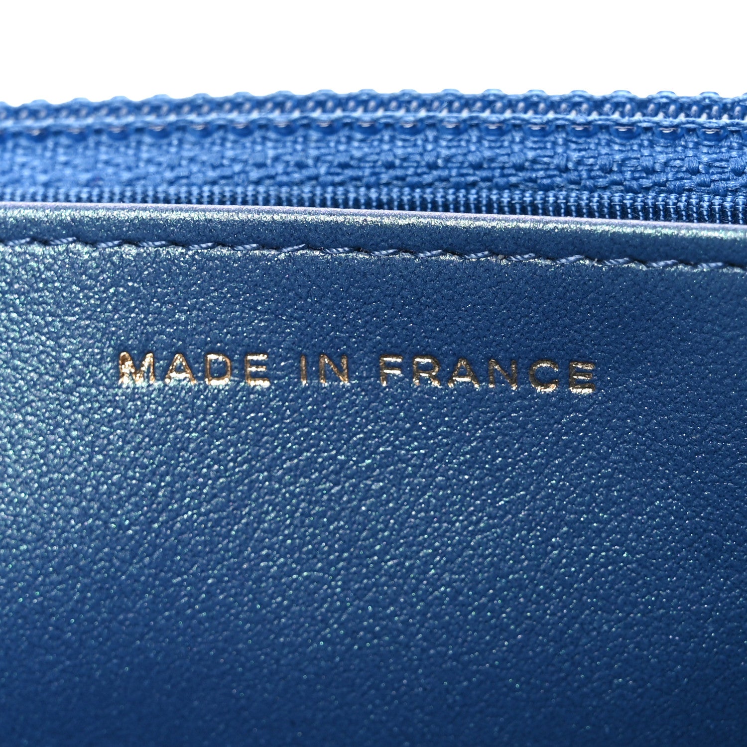 Chanel Iridescent Caviar Quilted Wallet on Chain WOC Blue 7 of 11