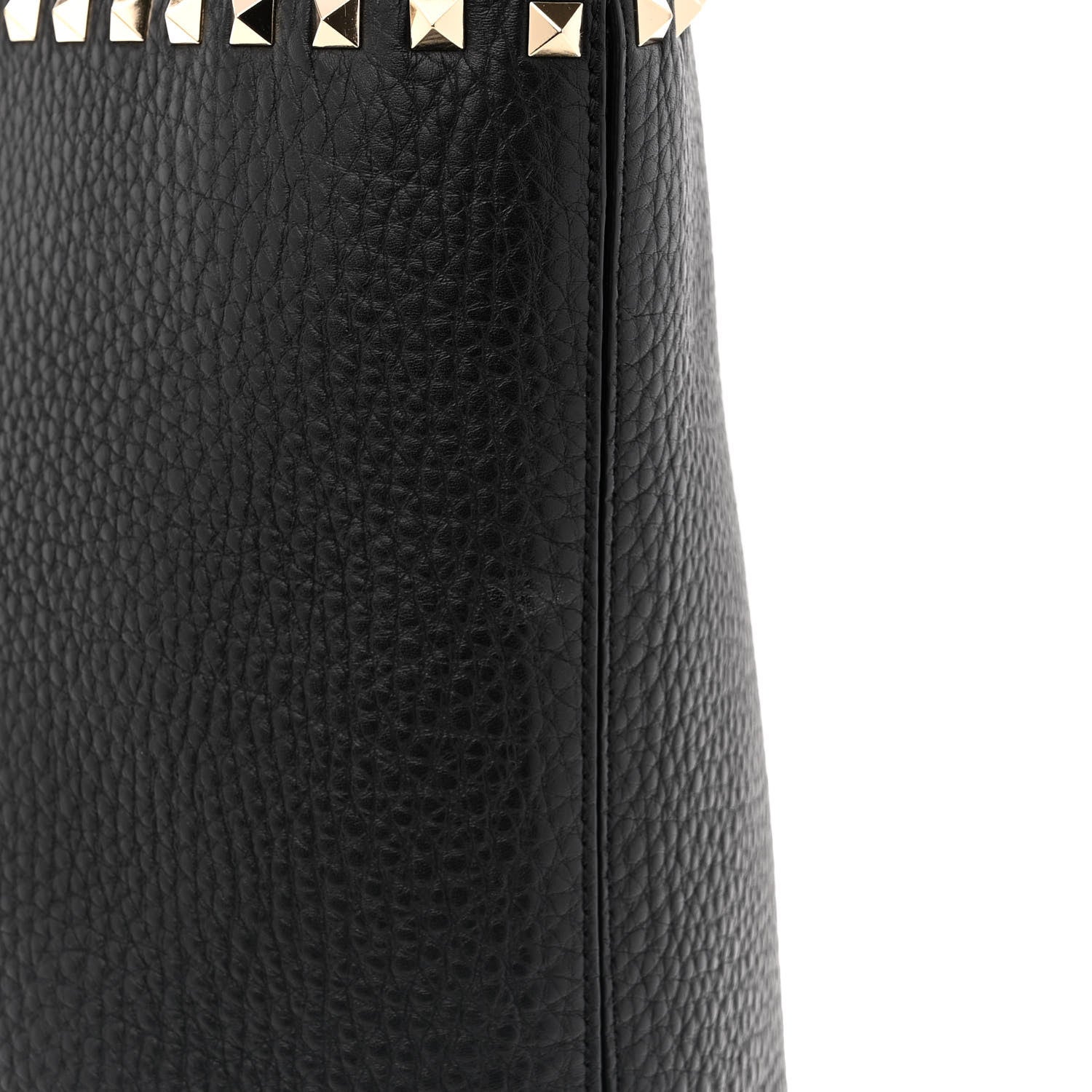 Valentino Garavani Grained Calfskin Rockstud Shoulder Tote Black 10 of 10