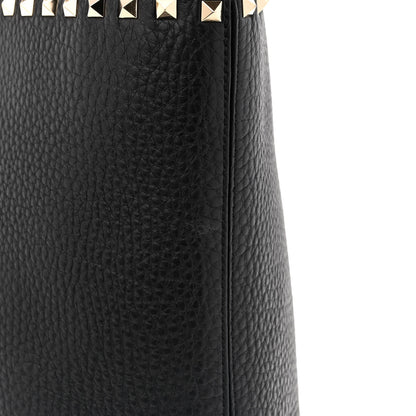 Valentino Garavani Grained Calfskin Rockstud Shoulder Tote Black 10 of 10