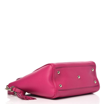 Gucci Pebbled Calfskin Small Soho Top Handle Bag Bright Bougainvillea 5 of 10