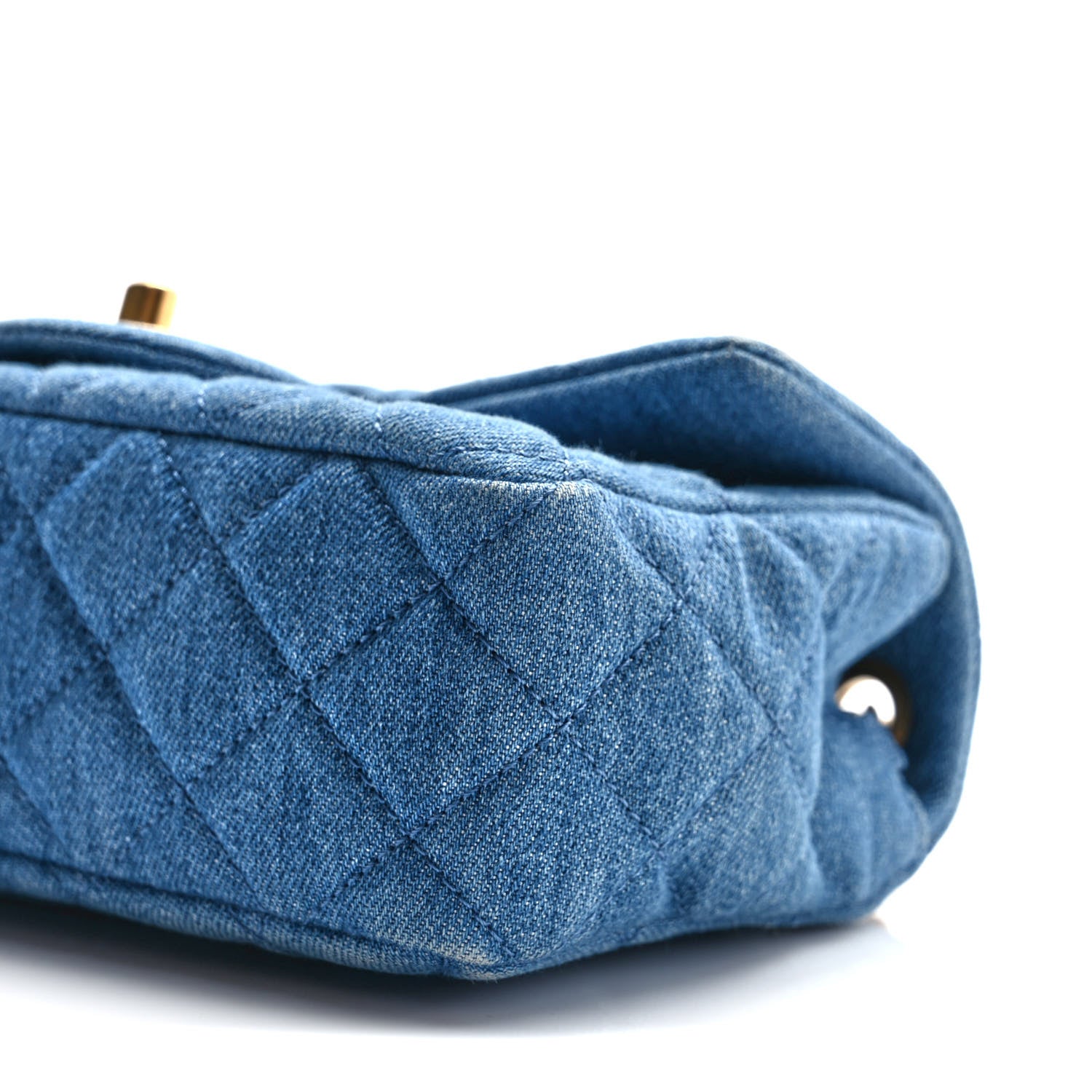Chanel Denim Quilted Mini Pearl Crush Rectangular Flap Blue 9 of 9