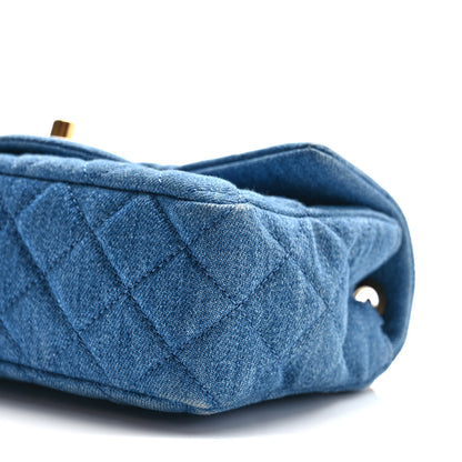 Chanel Denim Quilted Mini Pearl Crush Rectangular Flap Blue 9 of 9