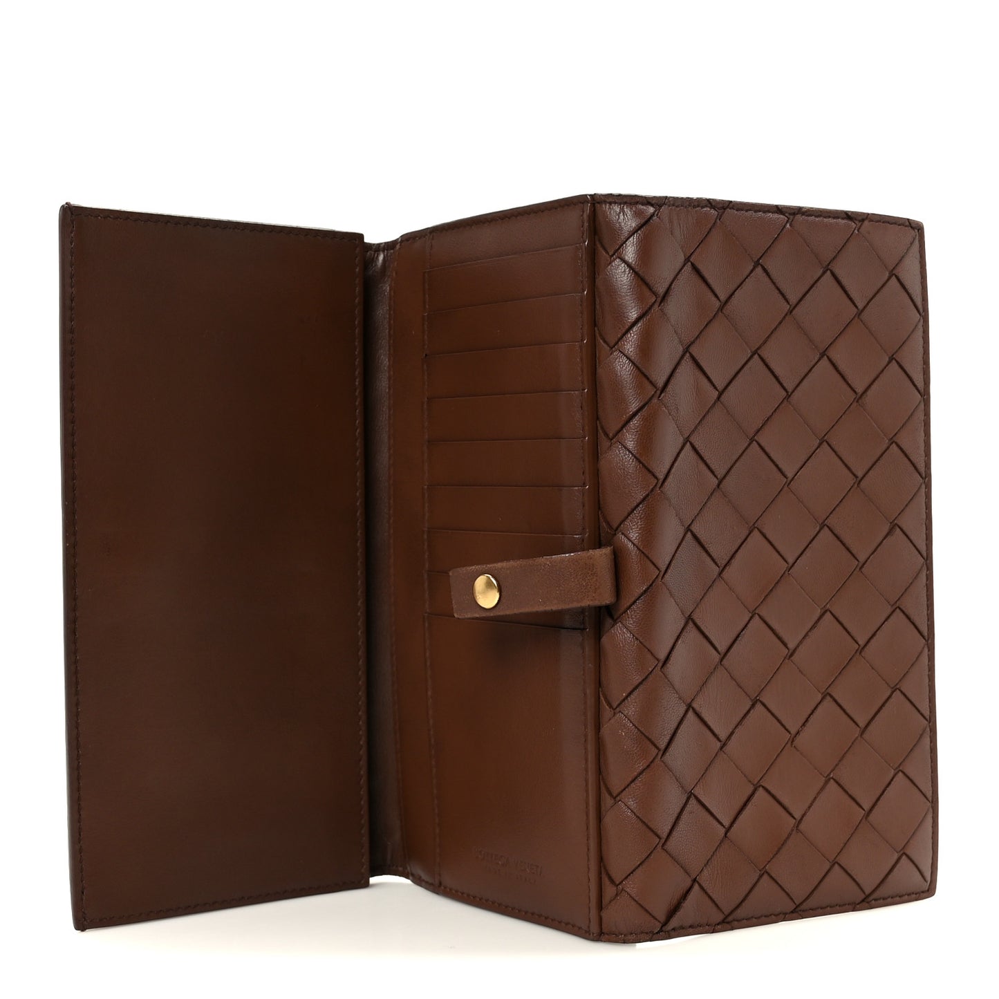 Nappa Intrecciato Continental Flap Wallet Brown