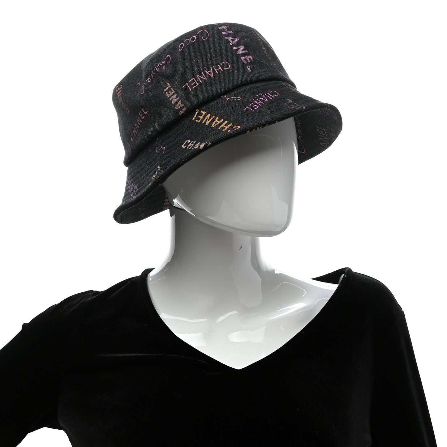 Denim Mood Cloche Bucket Hat M Black