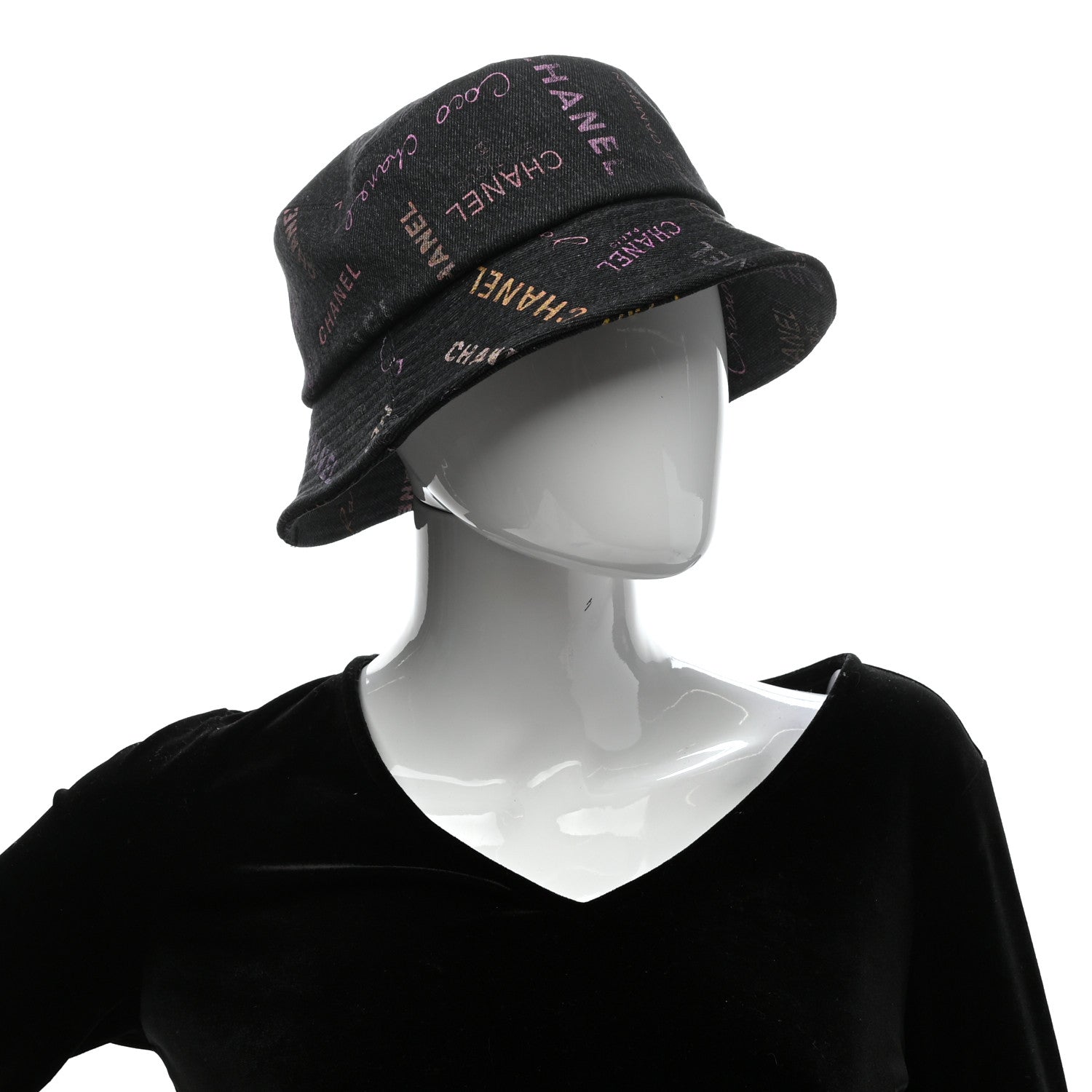 Chanel Denim Mood Cloche Bucket Hat M Black 2 of 7