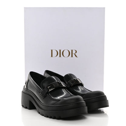 Christian Dior Brushed Calfskin Dior Code Lug Sole 15mm Loafers 38 Black 9 of 9