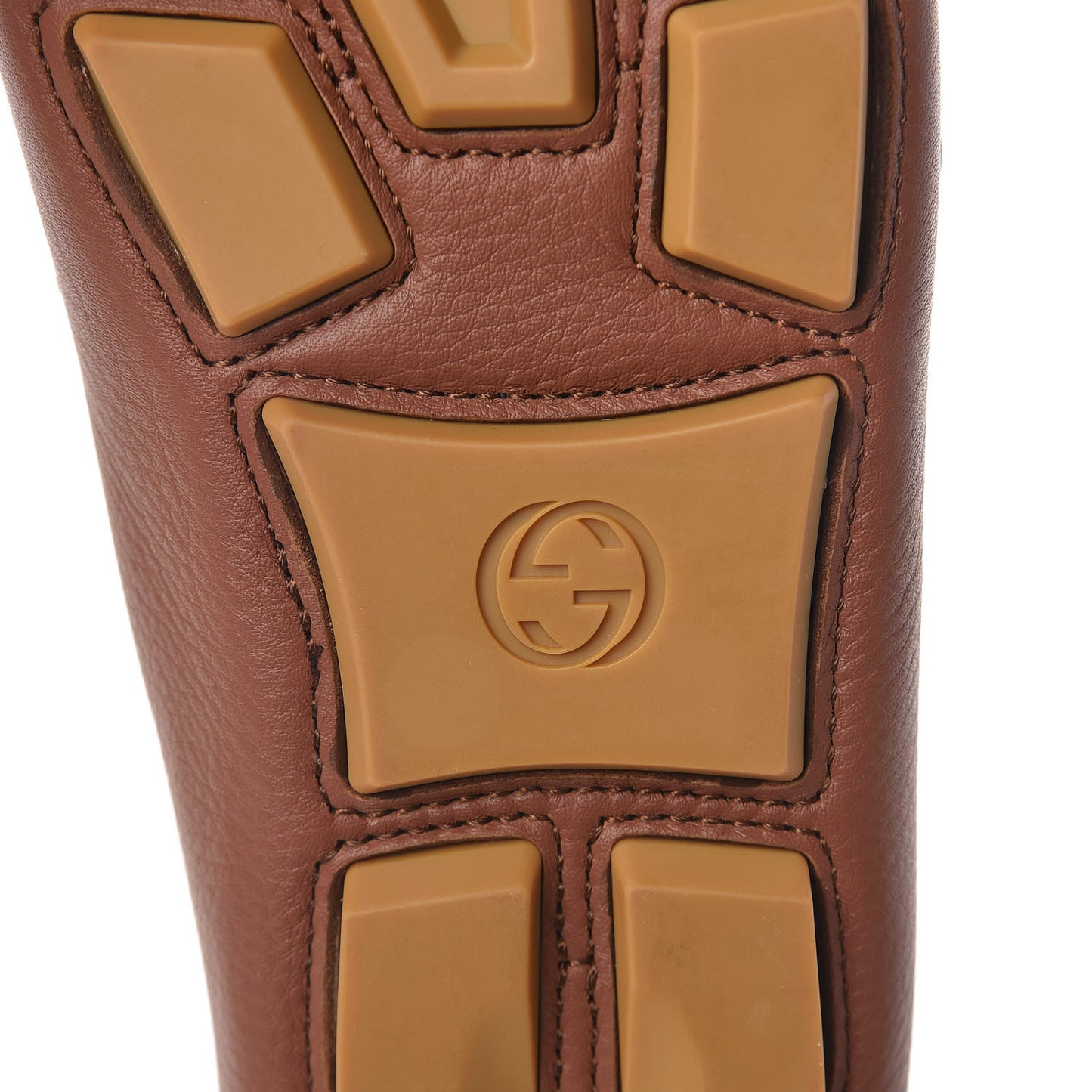 Calfskin Web Mens Buckle Loafers 6 Brown