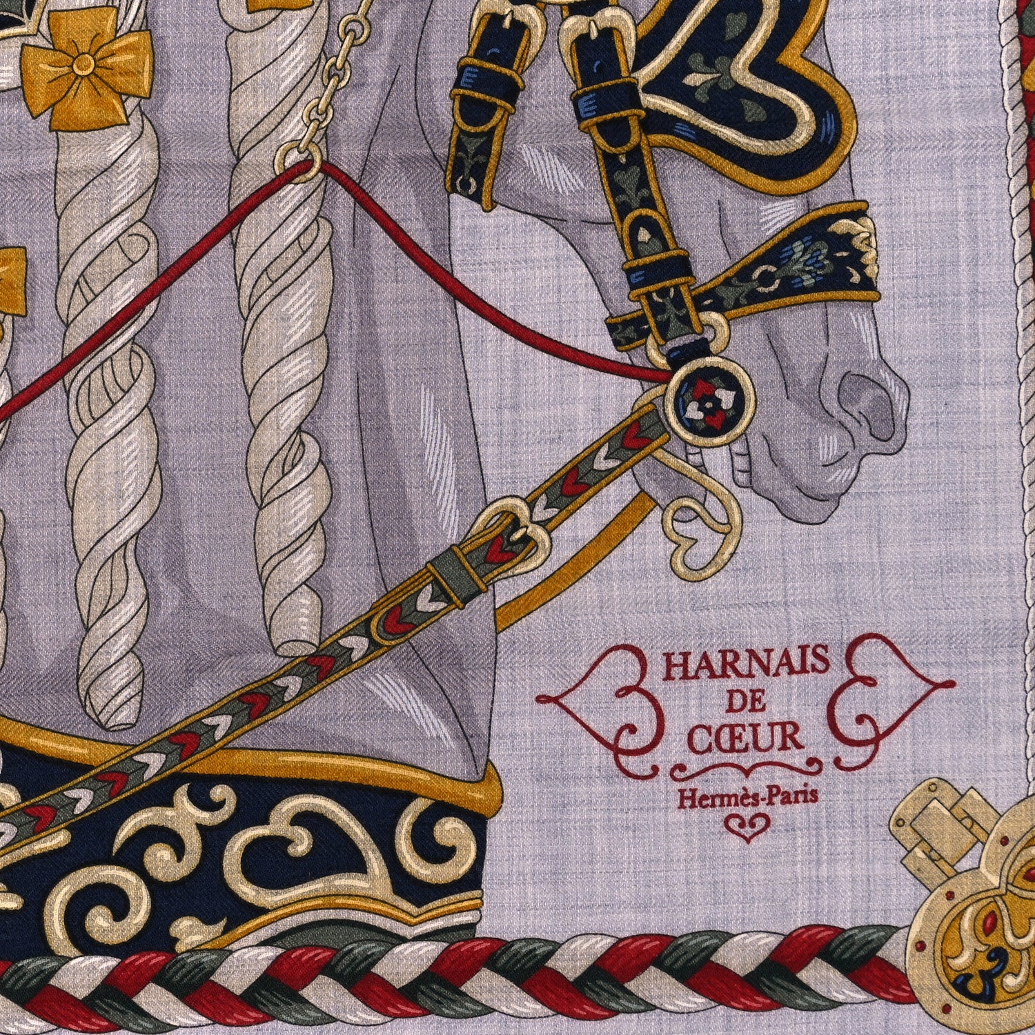 Hermes Cashmere Silk Harnais De Cour Scarf 45 2 of 3