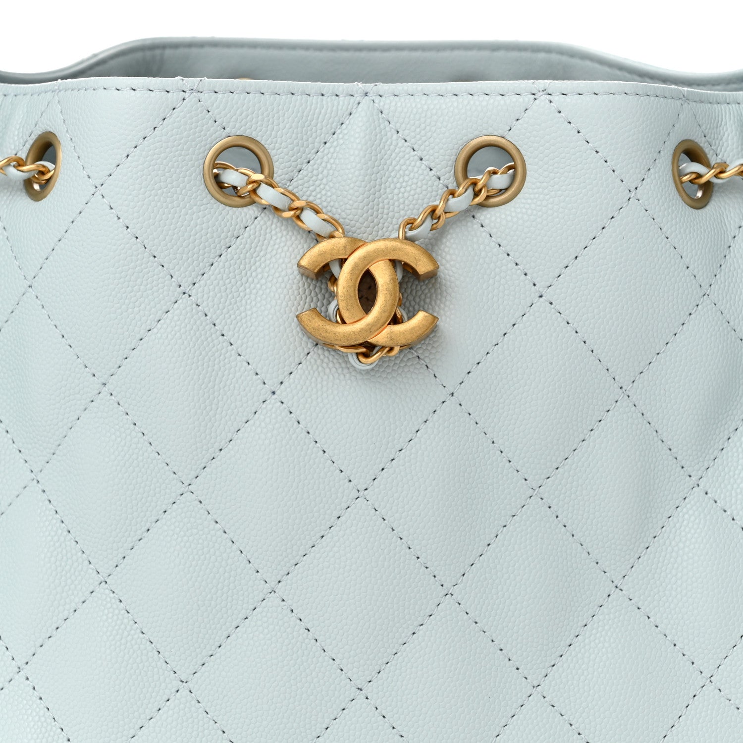 Chanel Caviar Quilted Small Chanel 25 Handbag Light Blue 8 of 10