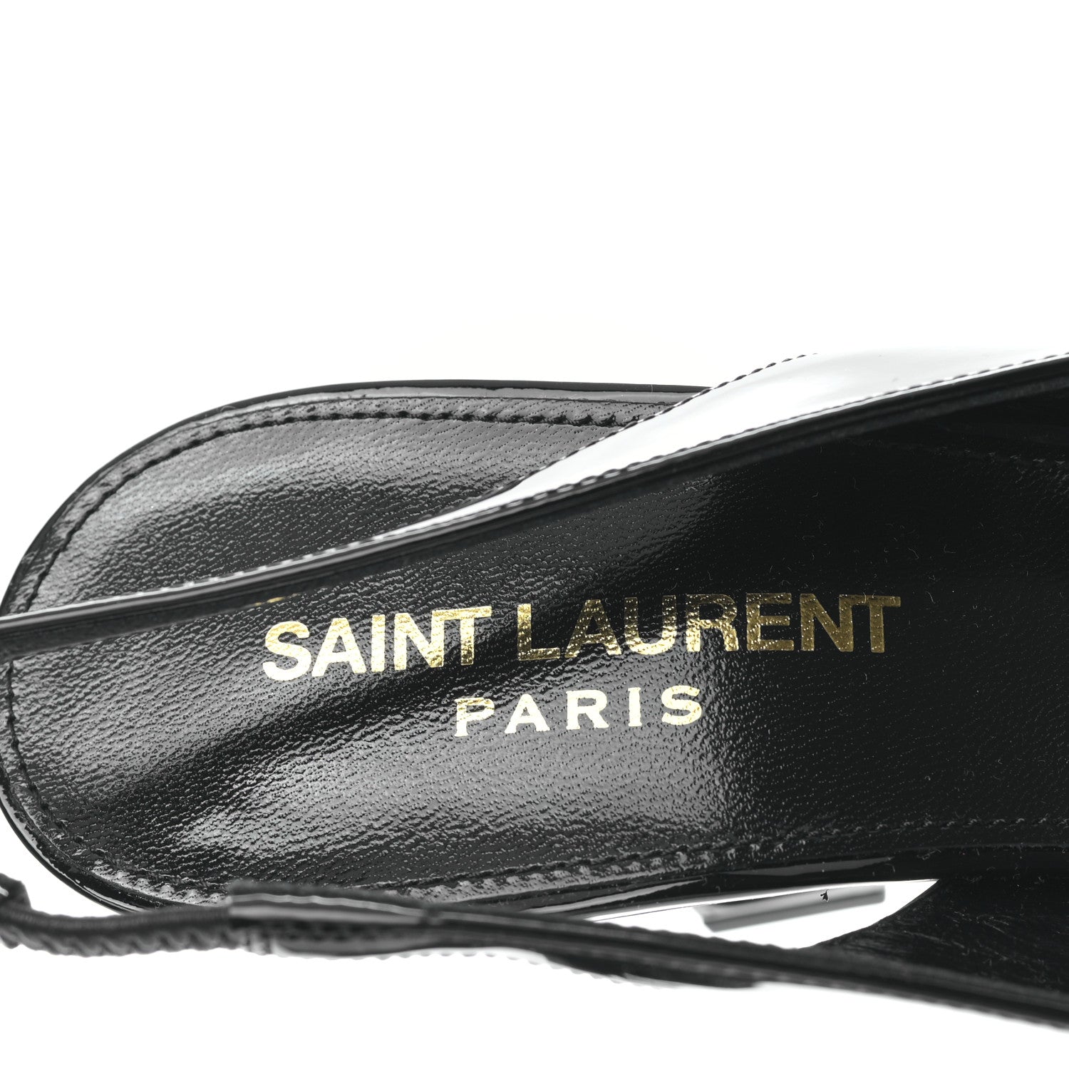 Saint Laurent Patent Opyum Slingback 3.3 Pumps 37 Black 7 of 8