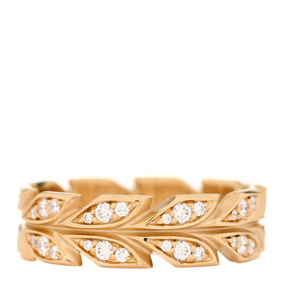 Tiffany 18K Yellow Gold Diamond Victoria Vine Band Ring 54 7 1 of 6