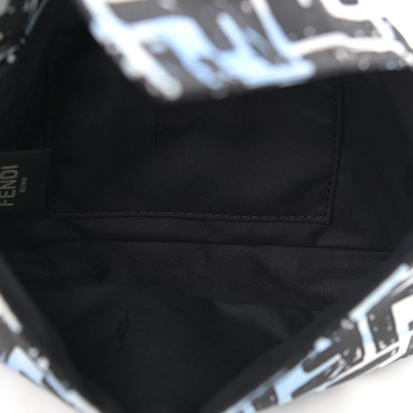 X JOSHUA VIDES Nylon FF Cloudy Mini Belt Baguette Bag White Celeste Black