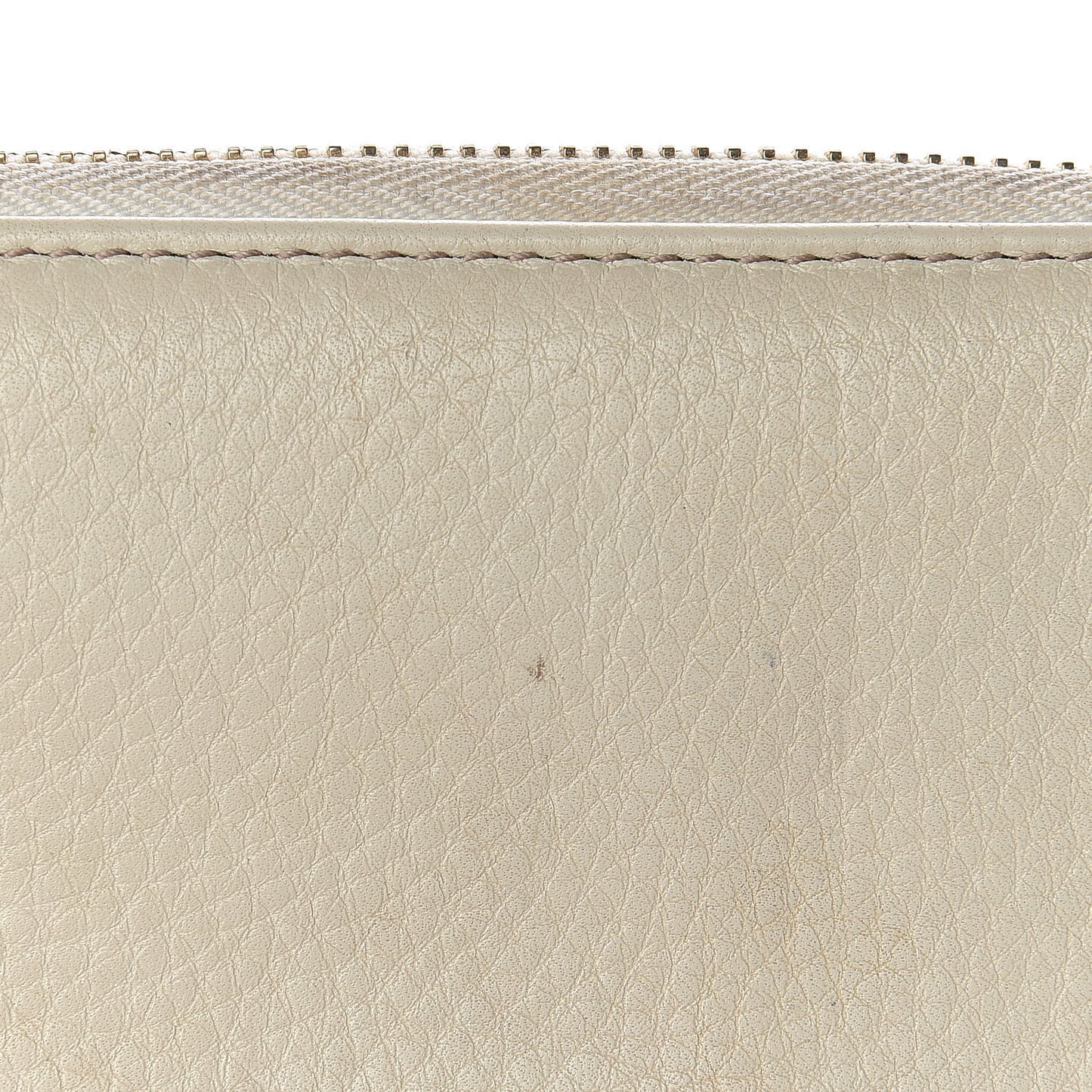 Pebbled Calfskin Soho Zip Around Wallet Off White