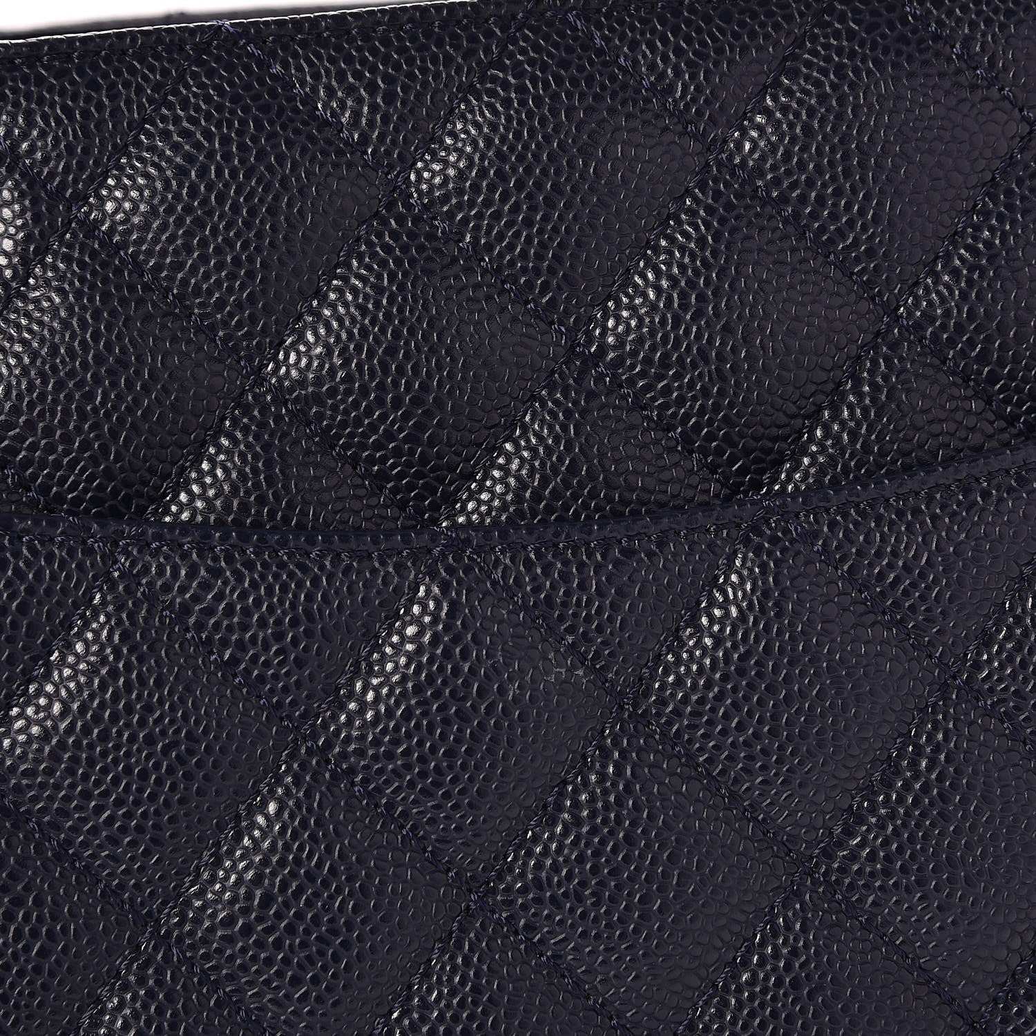 Chanel Caviar Quilted Grand Shopping Tote GST Dark Navy Blue 8 of 9