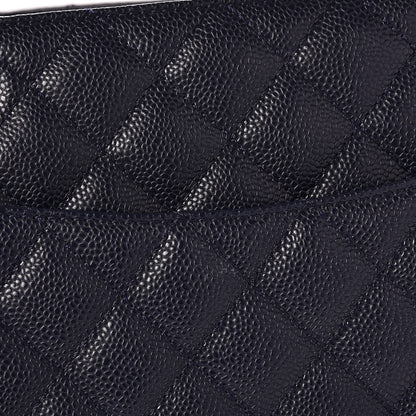 Chanel Caviar Quilted Grand Shopping Tote GST Dark Navy Blue 8 of 9
