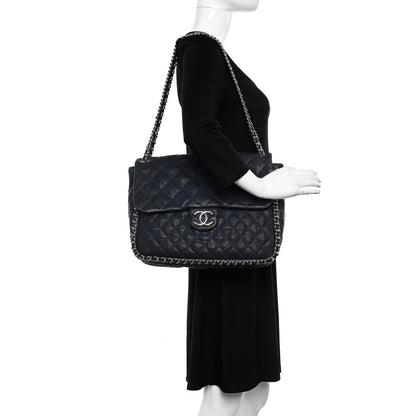 Chanel Washed Lambskin Quilted Maxi Chain Around Flap Black 2 of 10