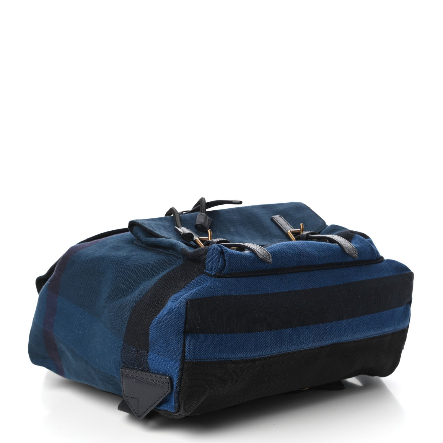 Burberry Overdyed Canvas Mega Check Small Brookdale Backpack Ultramarine Blue 4 of 10