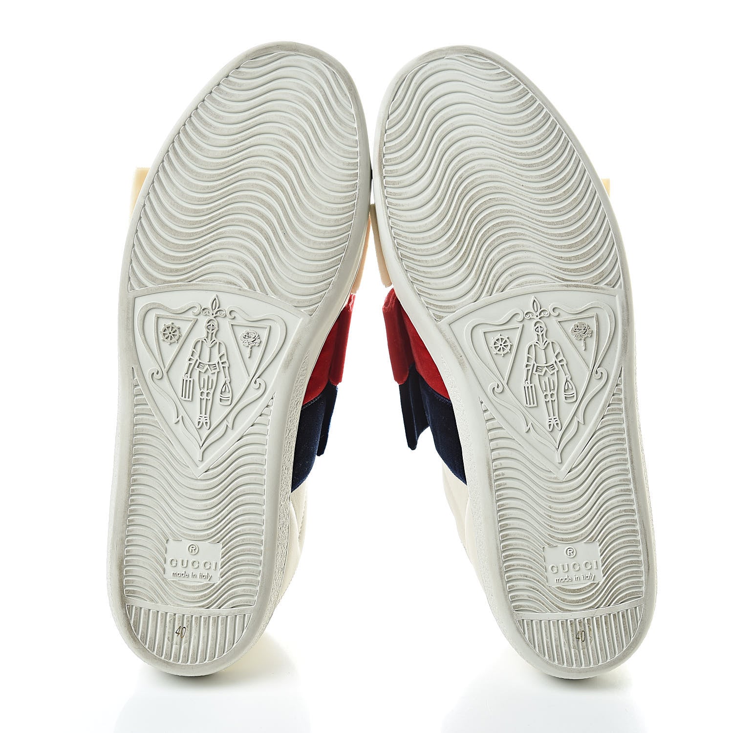 Gucci Calfskin Velvet Womens Bow Ace Sneakers 40 White 6 of 12