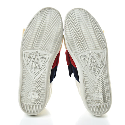 Gucci Calfskin Velvet Womens Bow Ace Sneakers 40 White 6 of 12