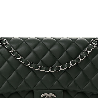 Chanel Lambskin Quilted Medium Double Flap Green 8 of 13