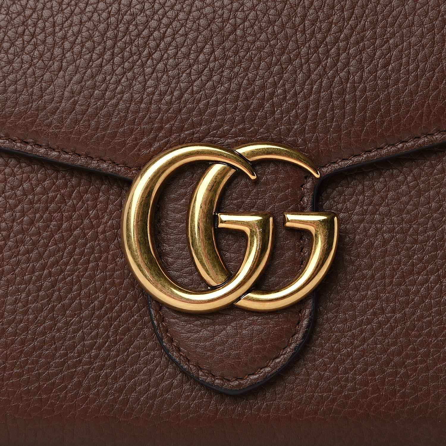 Gucci Cellarius Calfskin GG Marmont Chain Wallet Nut Brown 8 of 9